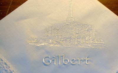 Why do Mormons use white hankies at the dedication of Mormon temples?