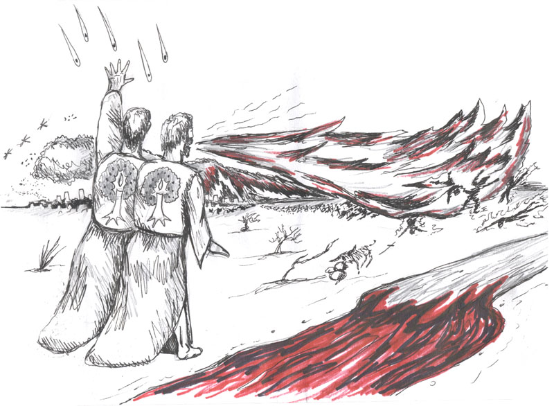 Where do we find information about the two apostles who will be killed in the streets of Jerusalem?