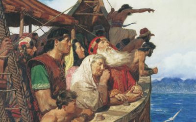 What was the route of travel of Lehi and his family from Bountiful to the Promised Land?