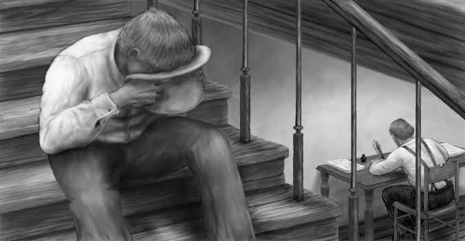 Joseph Smith using a hat