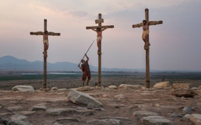 Where is the record that God went to the ends of heaven when Christ was on the cross?