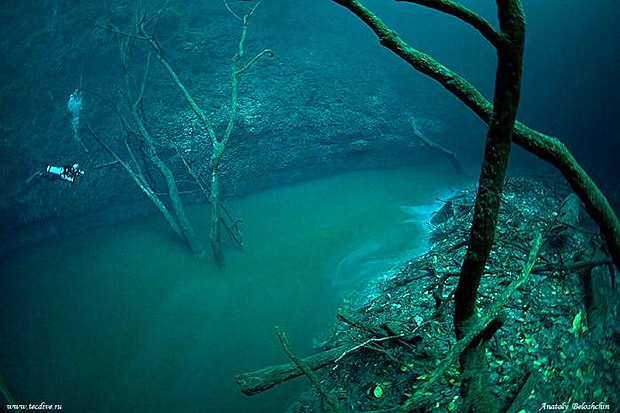 How can water be divided by water as recorded in the Bible?
