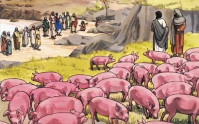 What city was the location of the drowning of the swine?