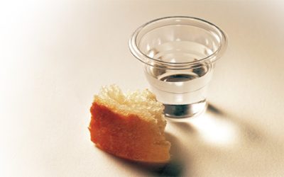 What does the bread and water in the Sacrament represent?